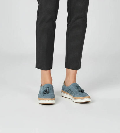 Tassel Loafer Sneaker with Perforated Design in Black - image 12