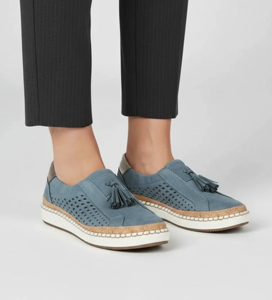Luvrefashion | Tassel Loafer Sneaker with Perforated Design in Black - image 11