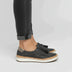 Women's Tassel Loafer Sneaker with Perforated Design - Black