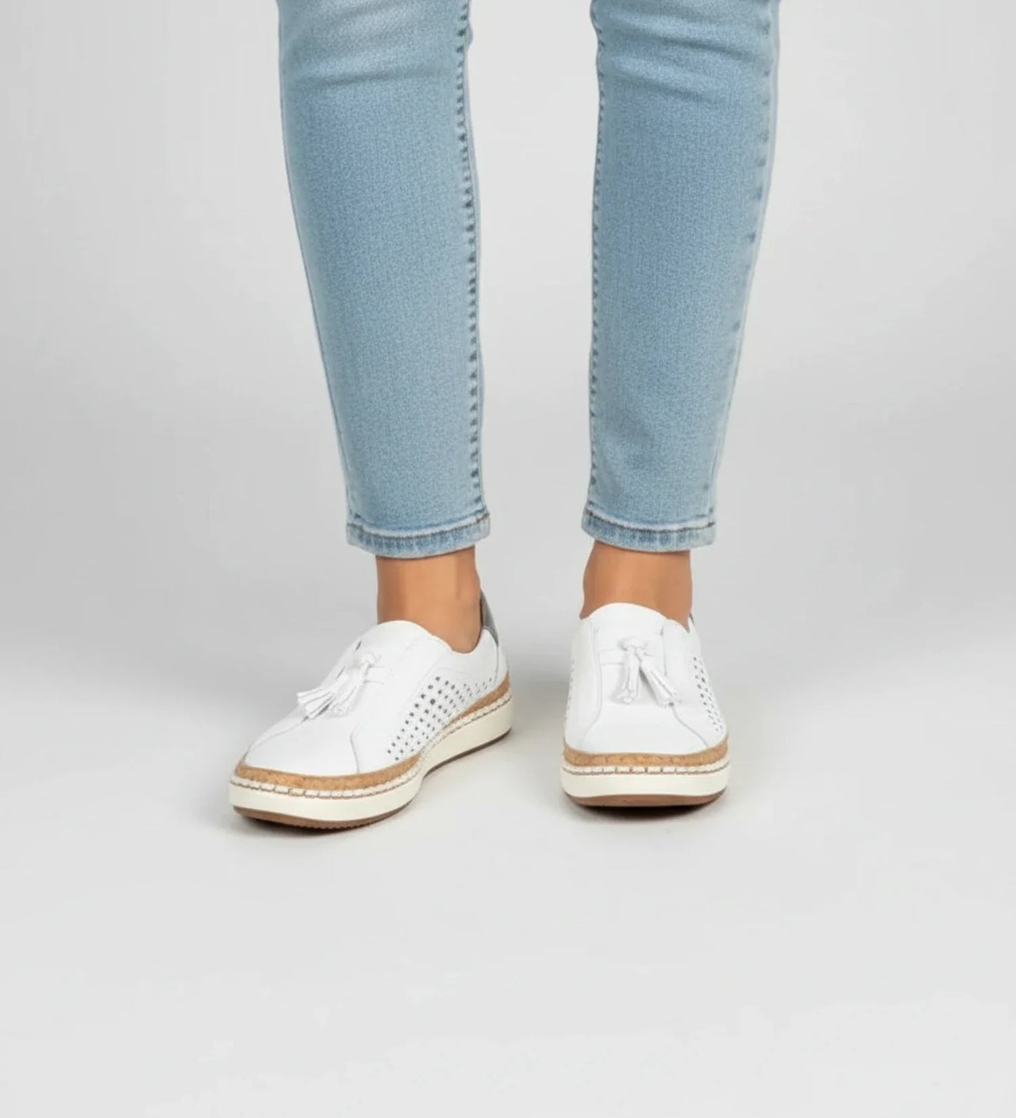 Tassel Loafer Sneaker with Perforated Design in Black - image 6