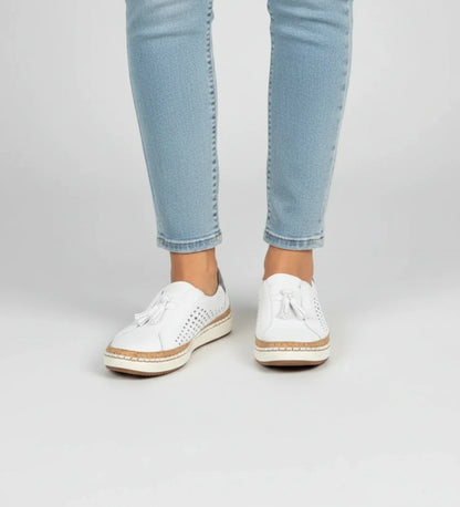 Tassel Loafer Sneaker with Perforated Design in Black - image 6