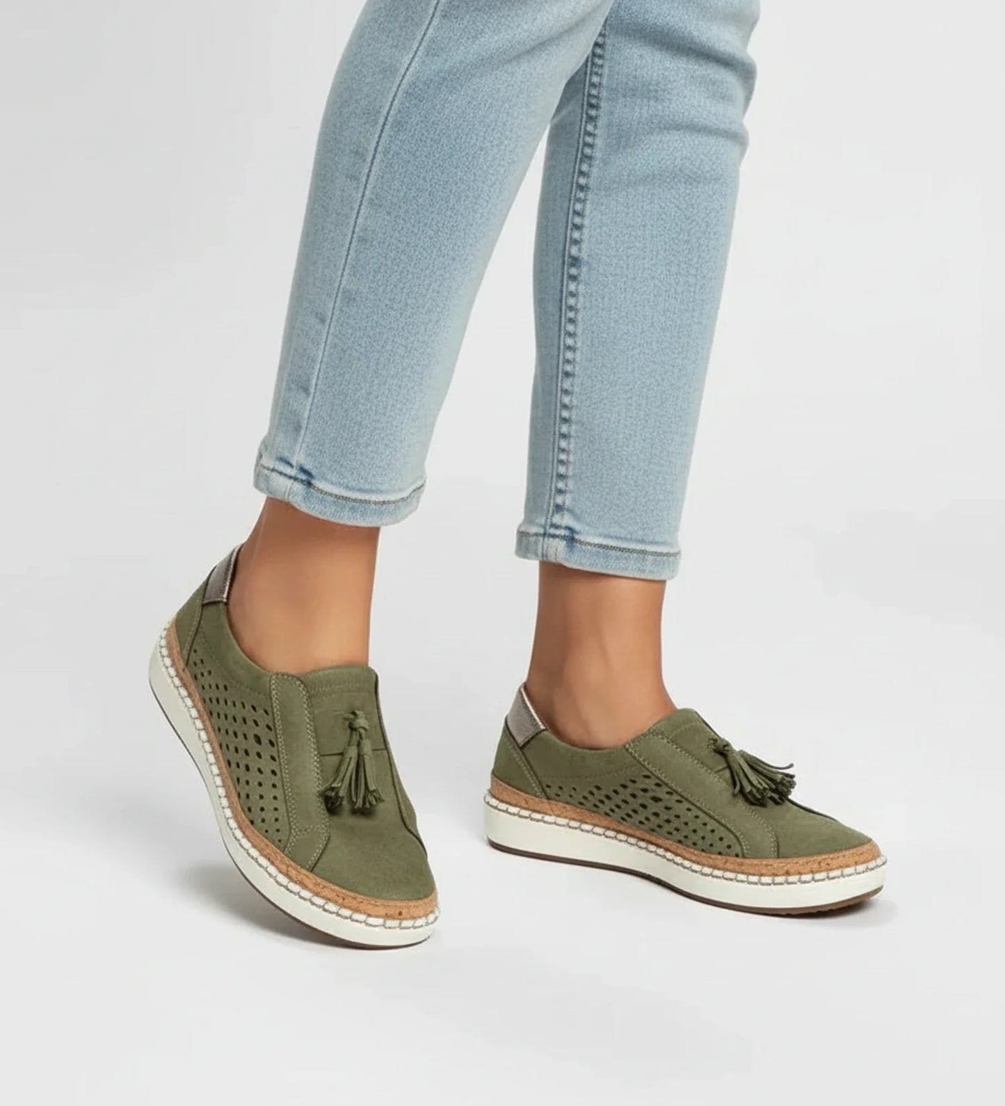 Tassel Loafer Sneaker with Perforated Design in Black - image 9