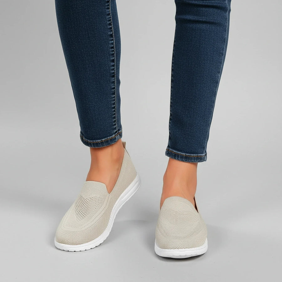 Luvrefashion | Easy On Sneakers in Beige - side view