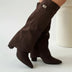 Women's Pull-On Slouchy Knee-High Boots - Brown