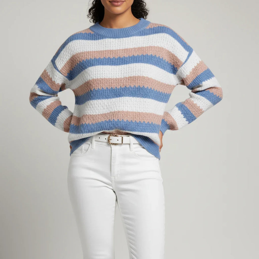 Luvrefashion | Striped Sweater for in Blue - side view