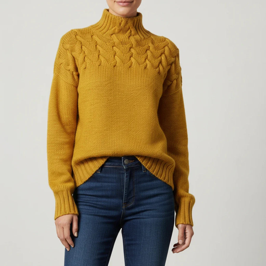 Luvrefashion | Ladies' High Neck Pullover Sweater in Brown - image 8