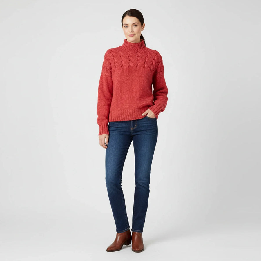 Luvrefashion | Ladies' High Neck Pullover Sweater in Brown - image 6