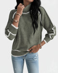 Women's Knit Sweater with Contrast Trim and Turtleneck