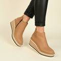 Leather Wedge Boots for Women