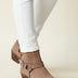 Women's Western Ankle Boots in Suede Style - Brown