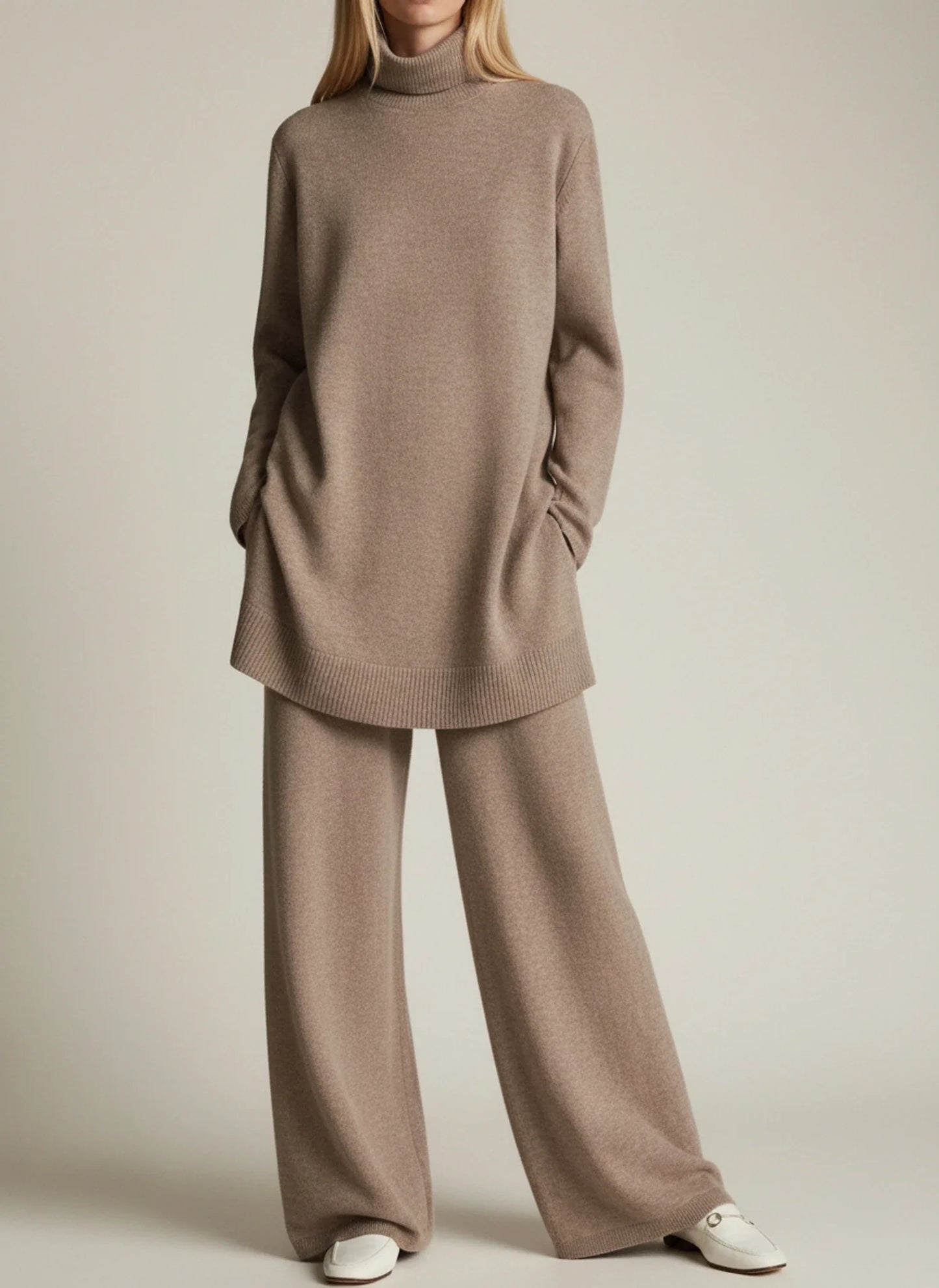 Relaxed Fit Wide Leg Pants Set for in Black - detail view