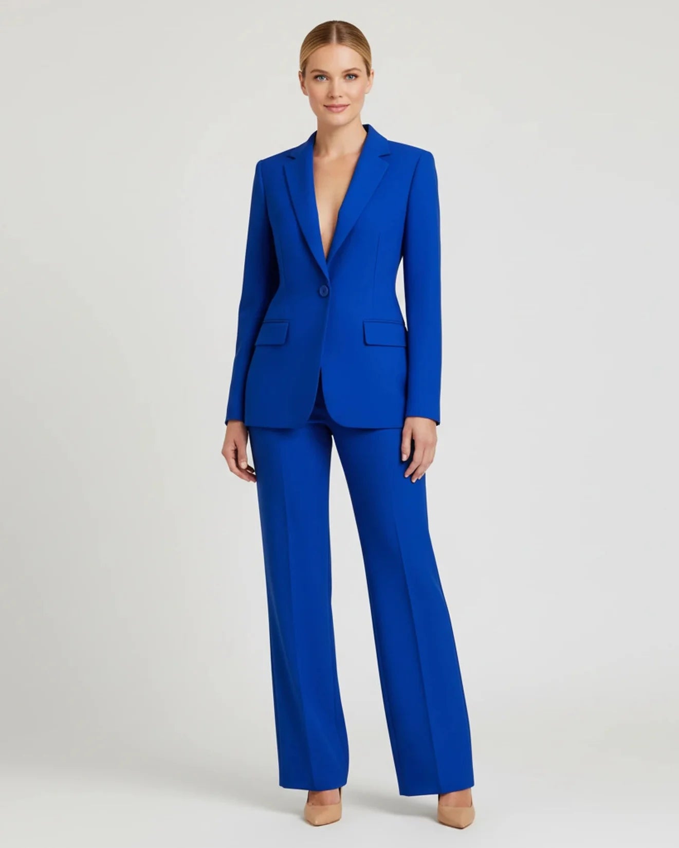 Luvrefashion | Elegant Tailored Long Blazer Suit Ensemble in White - image 6