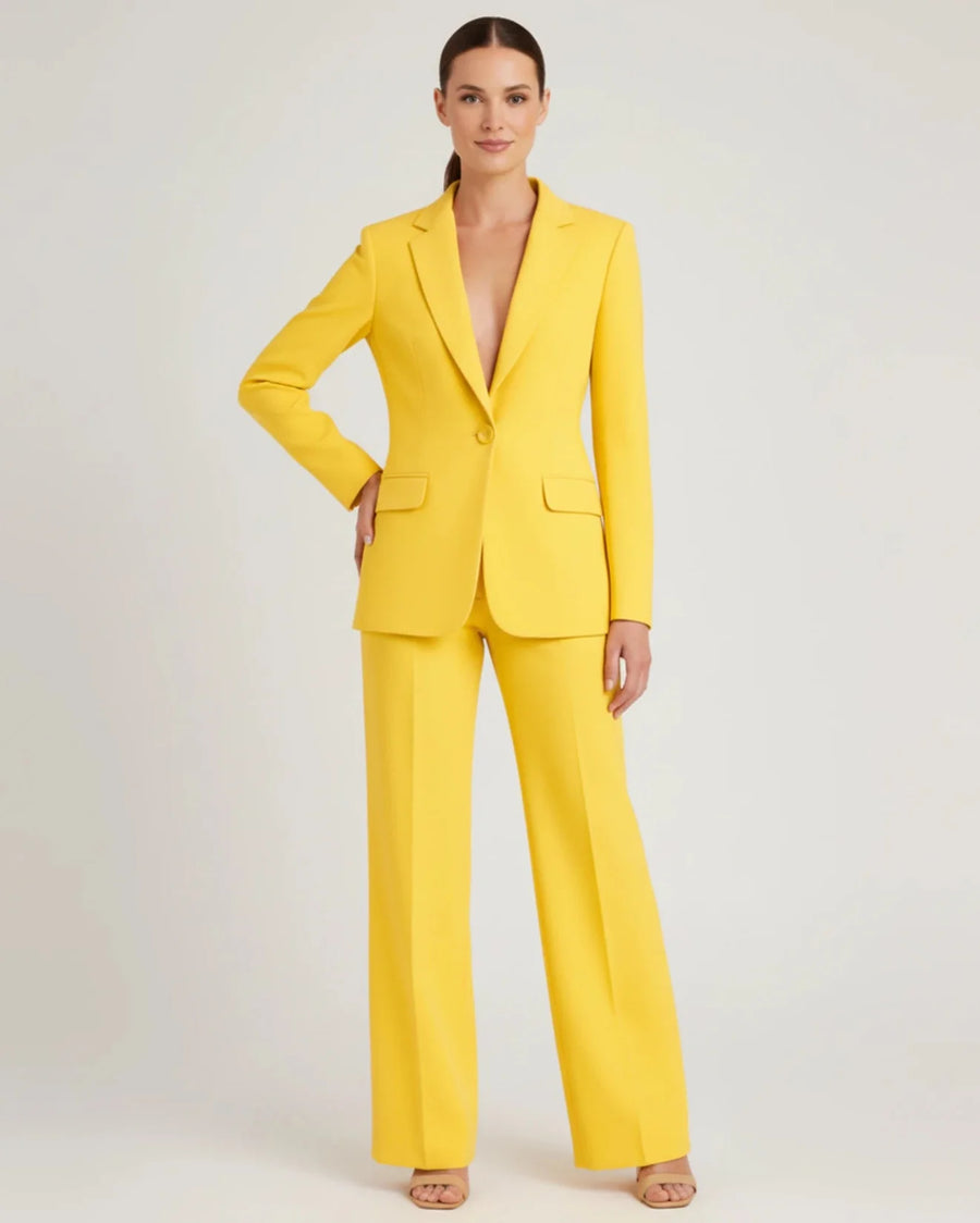 Luvrefashion | Elegant Tailored Long Blazer Suit Ensemble in White - image 11