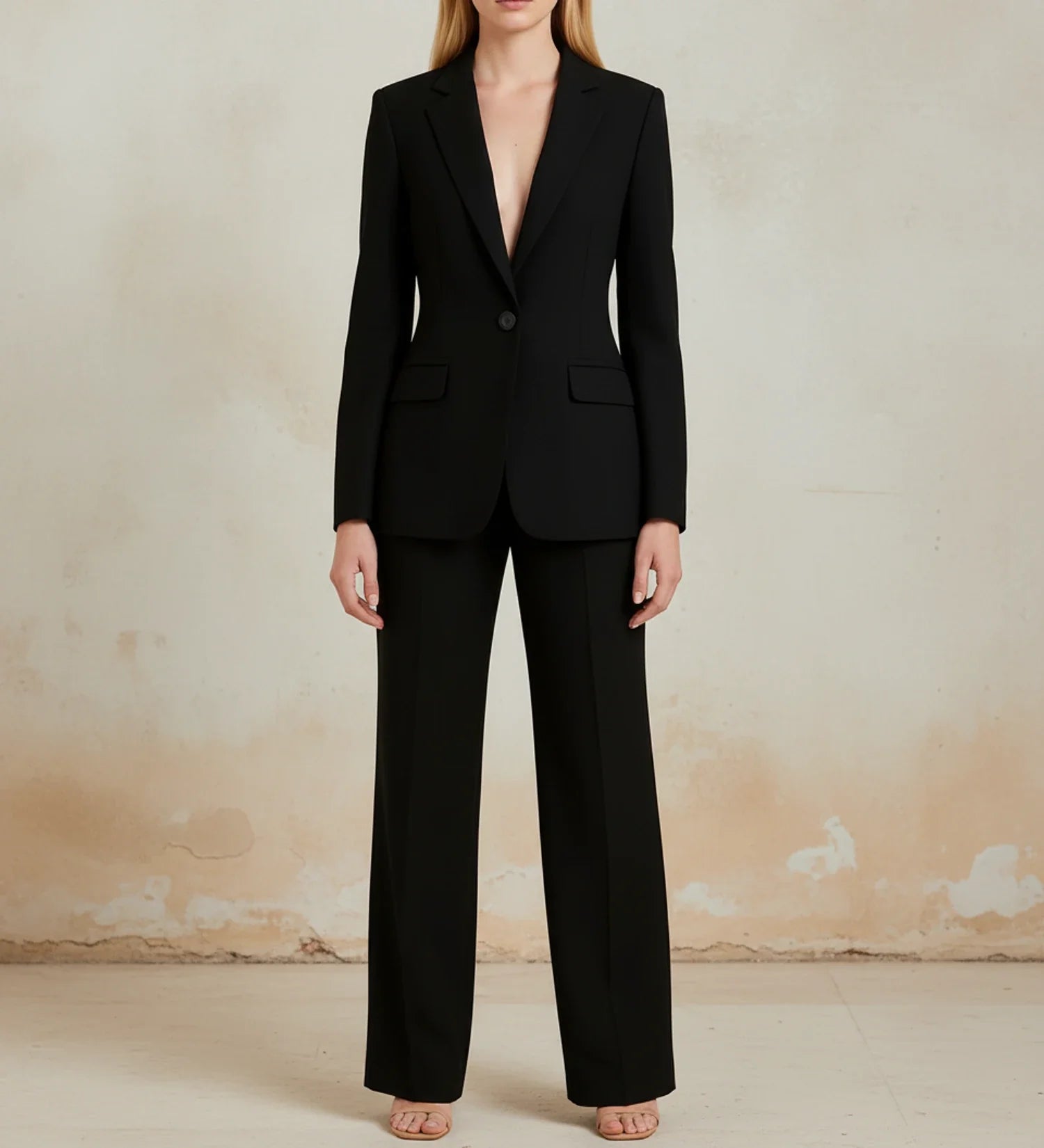 Luvrefashion | Elegant Tailored Long Blazer Suit Ensemble in White - image 13