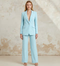 Elegant Women's Tailored Long Blazer Suit Ensemble