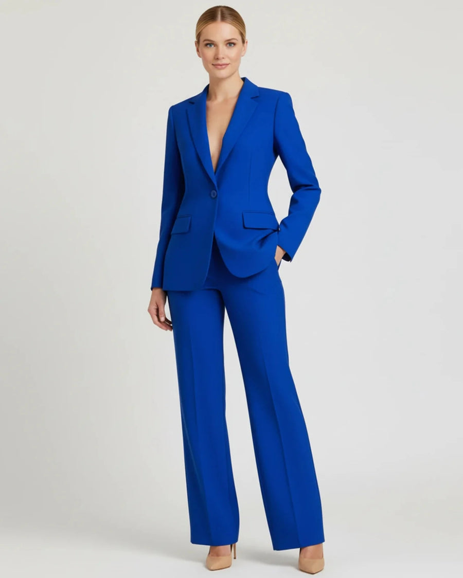 Luvrefashion | Elegant Tailored Long Blazer Suit Ensemble in White - image 8