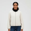 Women's Zip-Up Bomber Jacket with Balloon Sleeves