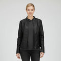 Ladies' Motorcycle Biker Jacket with Zippered Pockets