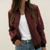 Ladies' Zip-Front Bomber Jacket - Red