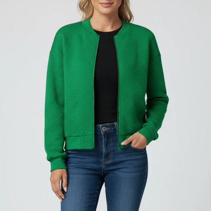 Zippered Jacket in Blue - back view