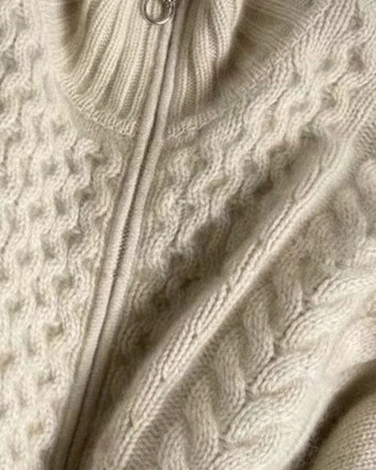 Zippered Knit Sweater for in Beige - side view