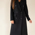 Double-Breasted Winter Coat for Women - Black