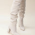 Block Heel Knee-High Boots for Women - Beige