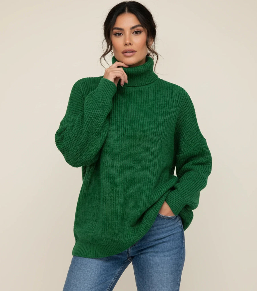 Luvrefashion | Chunky Knit Oversized Sweater for in White - side view