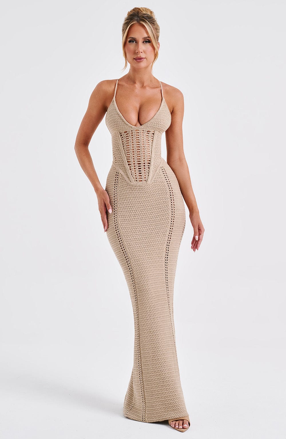 Sophia Beige Maxi Summer Dress