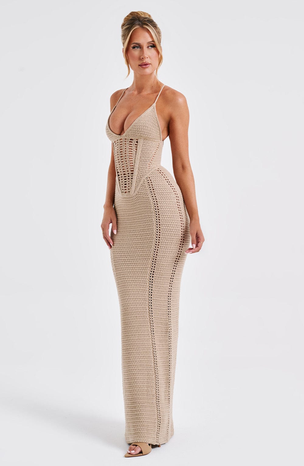 Sophia Beige Maxi Summer Dress
