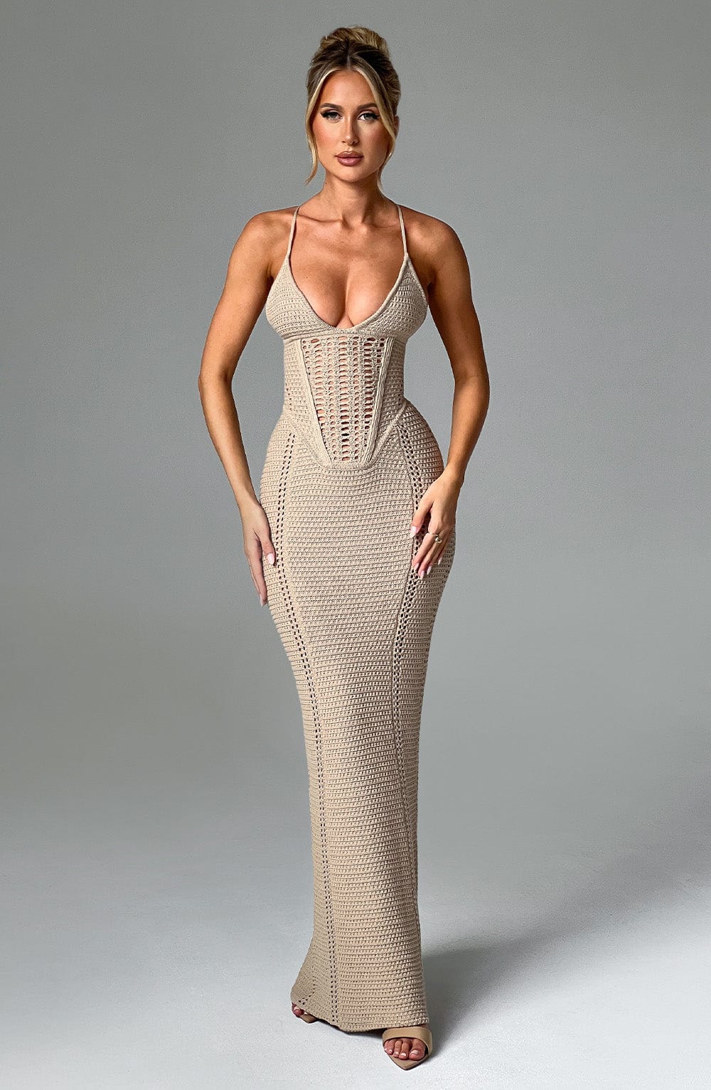 Sophia Beige Maxi Summer Dress