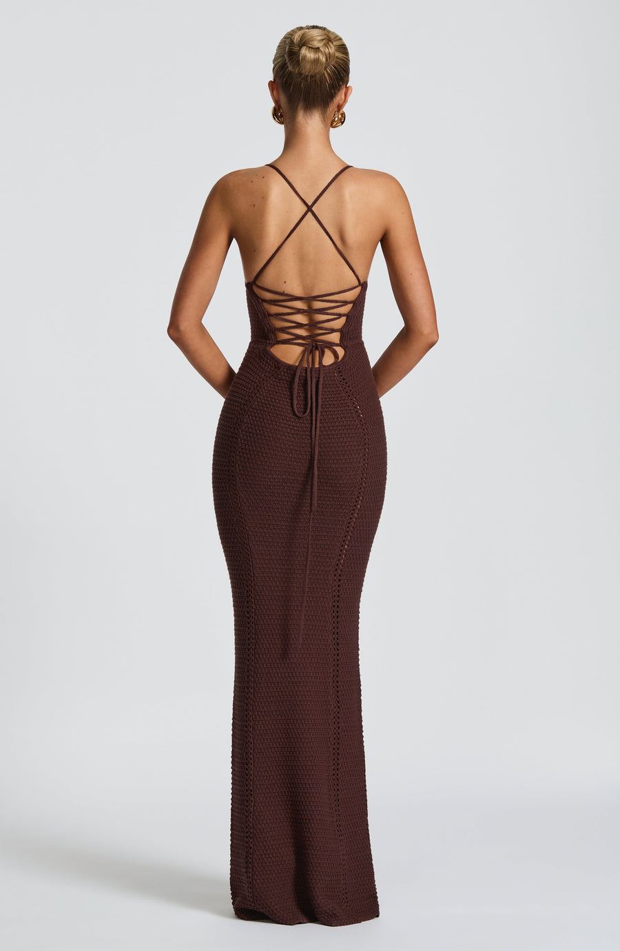 Sophia Maxi Summer Dress in Plum Brown