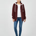 Ladies' Zip-Up Hooded Sweater - Burgundy