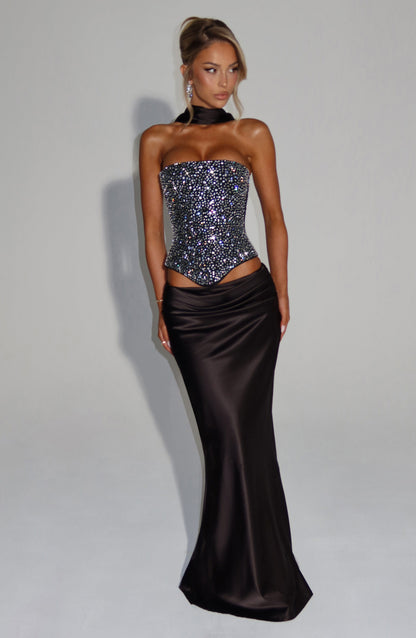 Sophia Black Corset Top for Summer Fashion