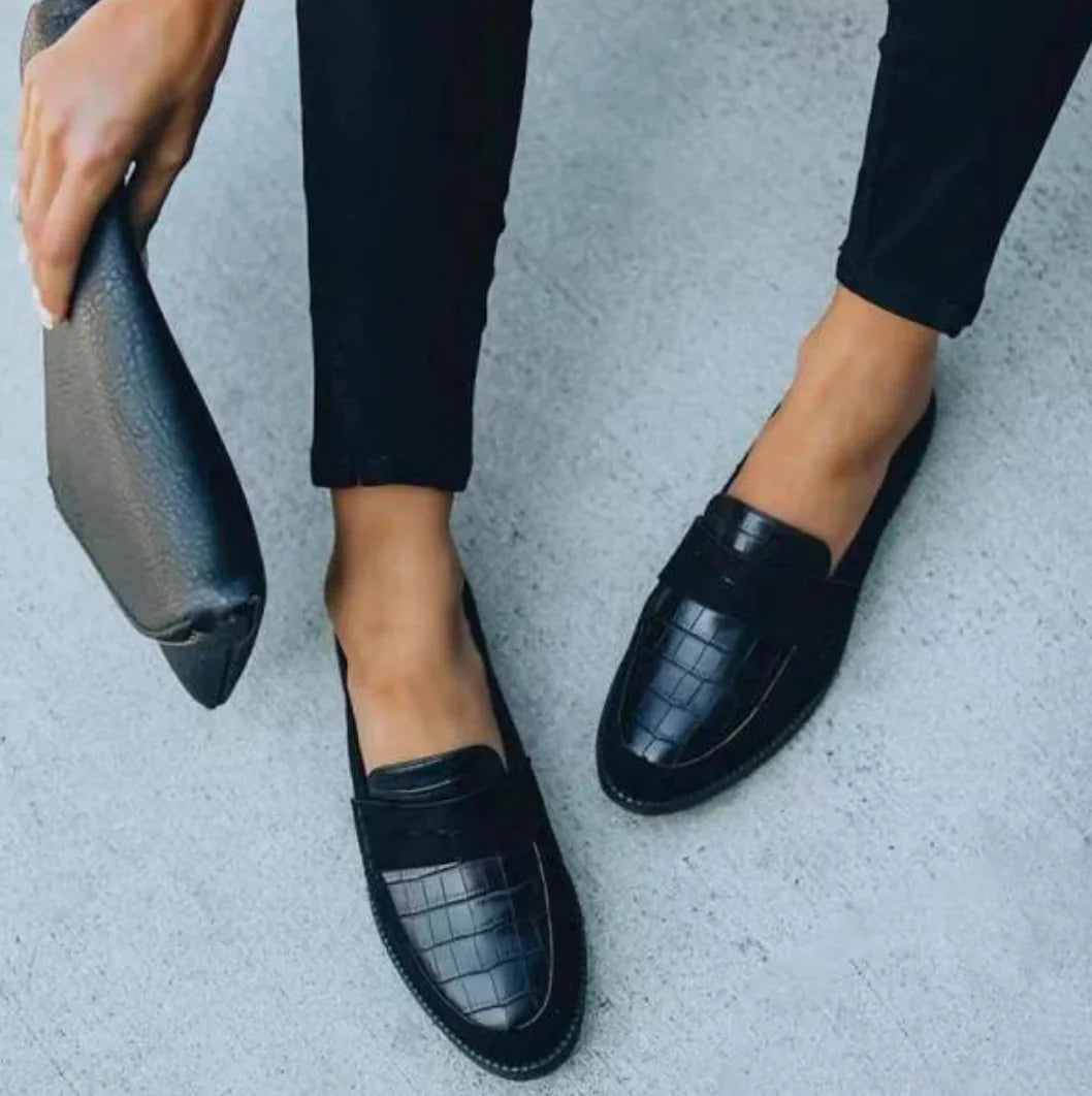 Sophia's Chic Black Loafers for Women