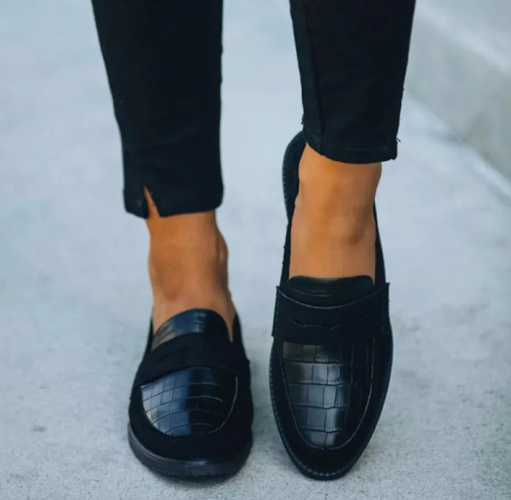 Sophia's Chic Black Loafers for Women