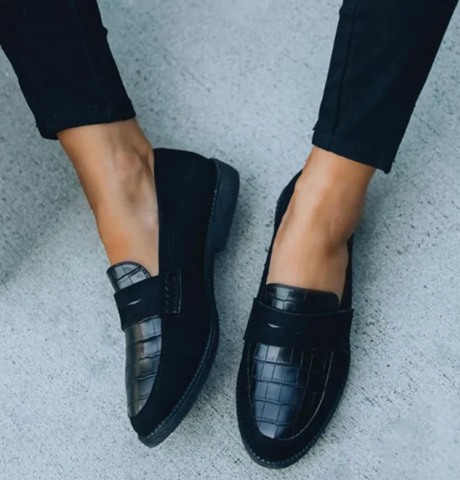 Sophia's Chic Black Loafers for Women