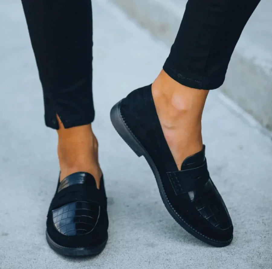 Sophia's Chic Black Loafers for Women